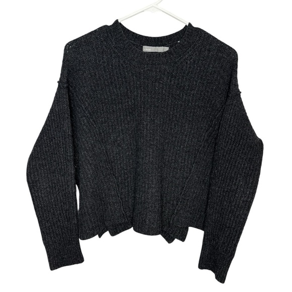 VINCE Women's Black Overlap Panel Crewneck Sweater XS - Picture 1 of 8